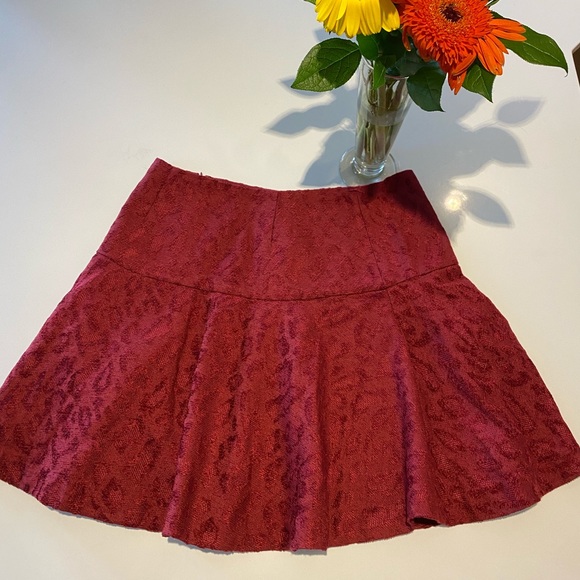 red wine A line skirt - Picture 1 of 3